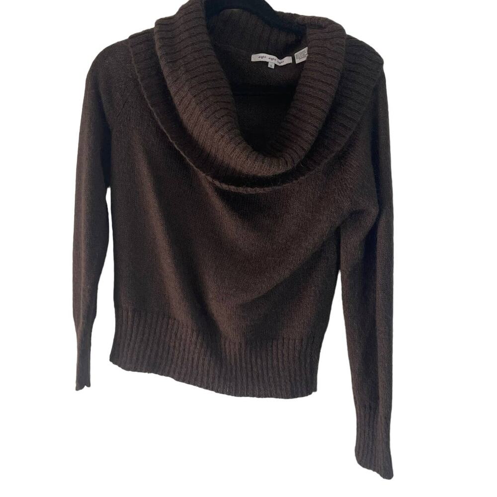 Eight‎ Eight Eight Women's Size Large Dark Brown Mohair Blend Cowl Neck Sweater